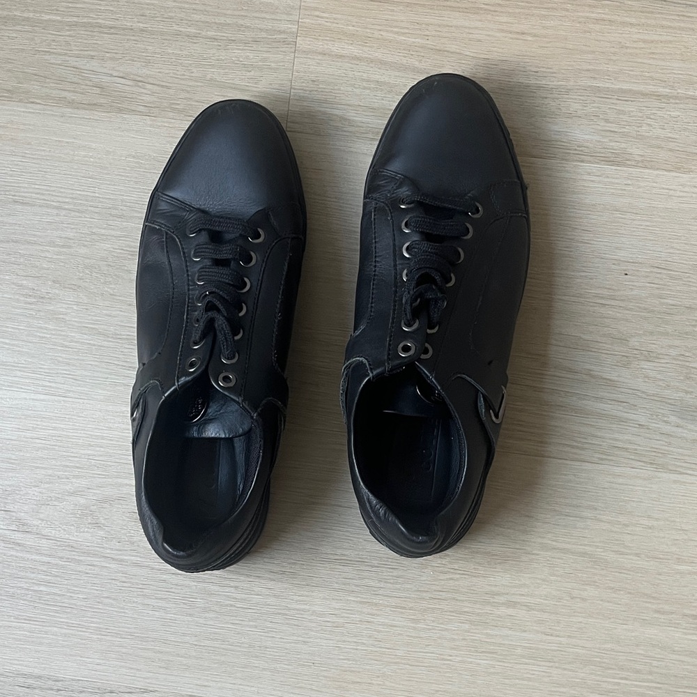Versace black leather sneakers